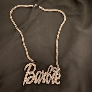 Blinged out Barbie name necklace